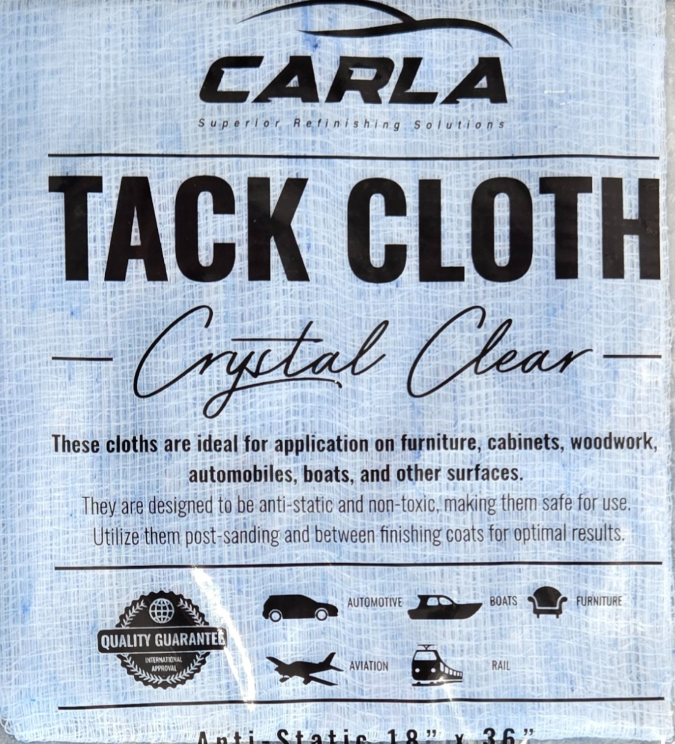 Carla Tack Cloth Blue 36X18 Inch Each (Used for Basecoat Paint )