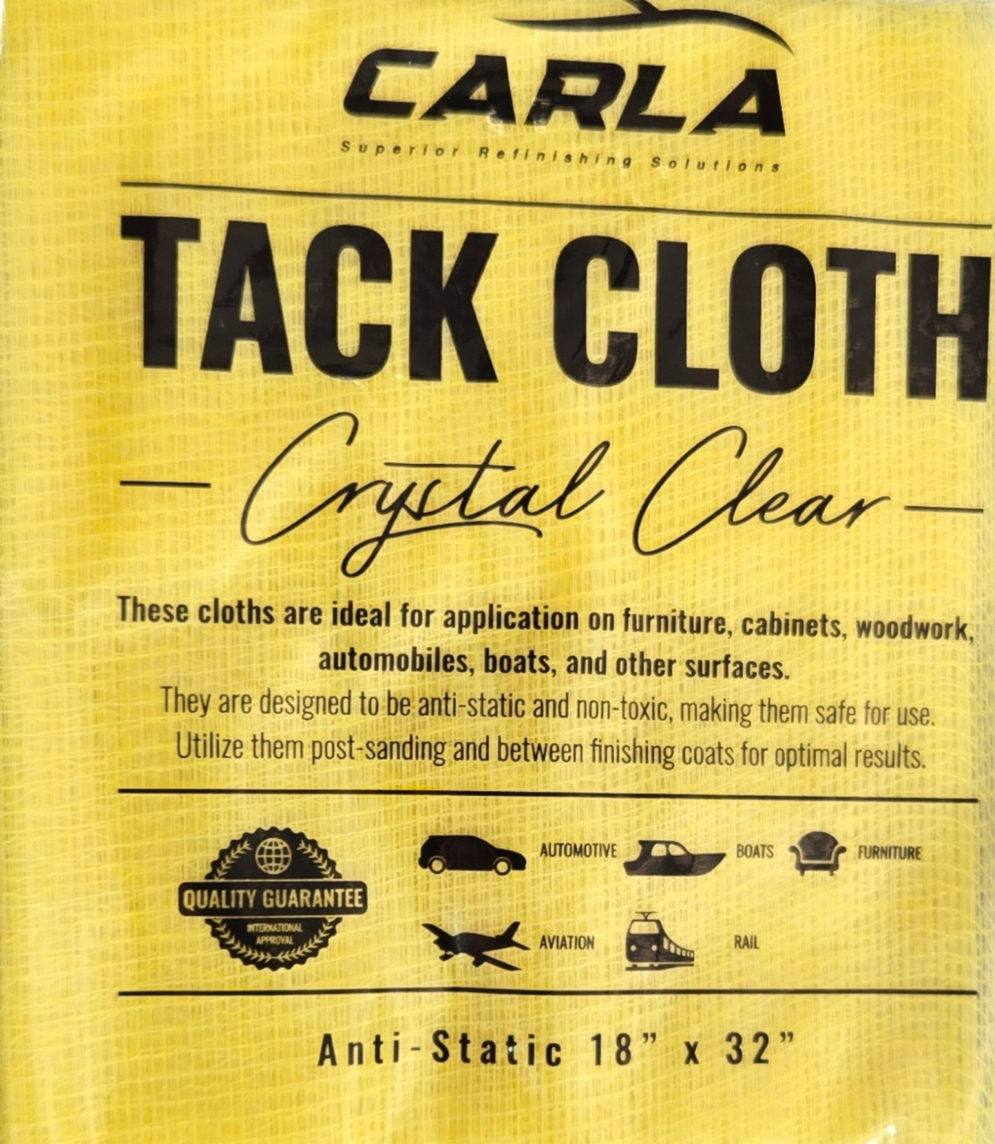 Carla Tack Cloth Yellow 36X18 Inch Each ( Used for 2k Paint )