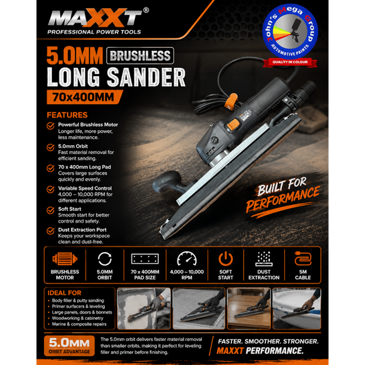Maxxt 5.0MM Brushless Long Sander 70x400MM